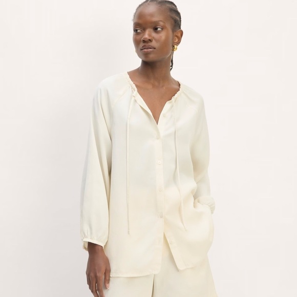 NWT EVERLANE The Gathered Shirt in Butterlite size small - Picture 1 of 8